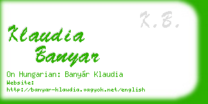 klaudia banyar business card